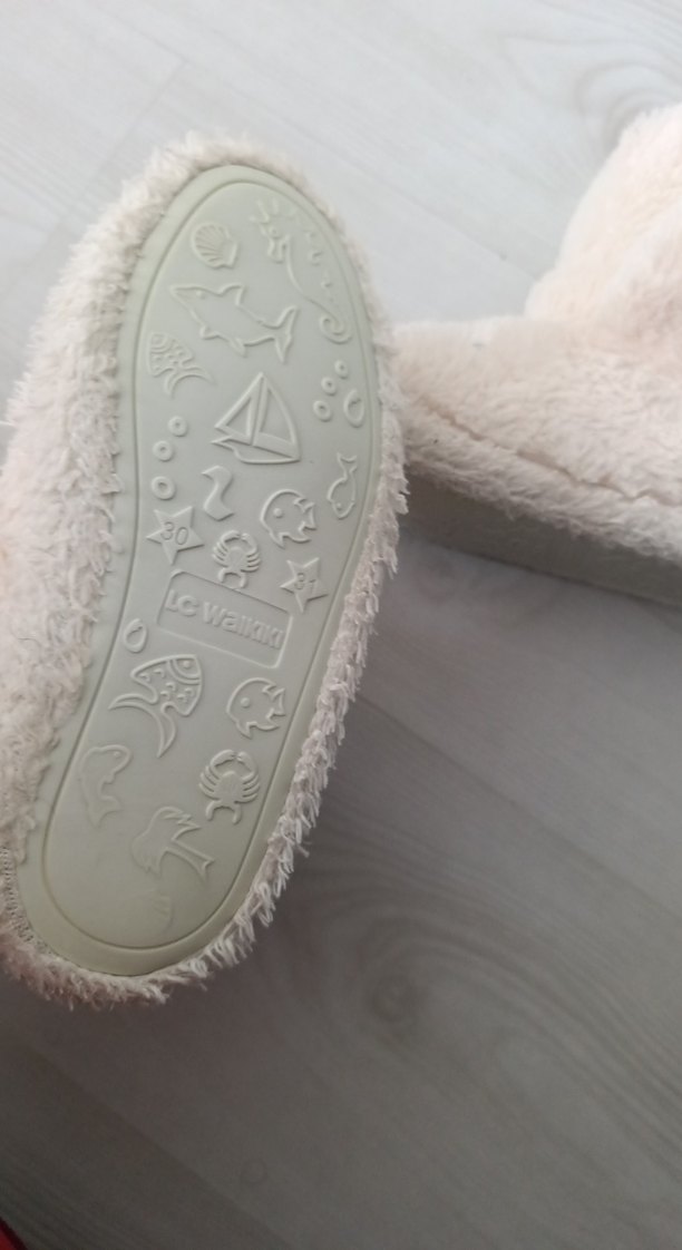 Kız Çocuk Beyaz Nakışlı Sıcak Ev Terliği - Görsel 5