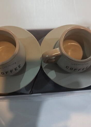 perotti marka seramik iki kişilik kahve fincan takımı 