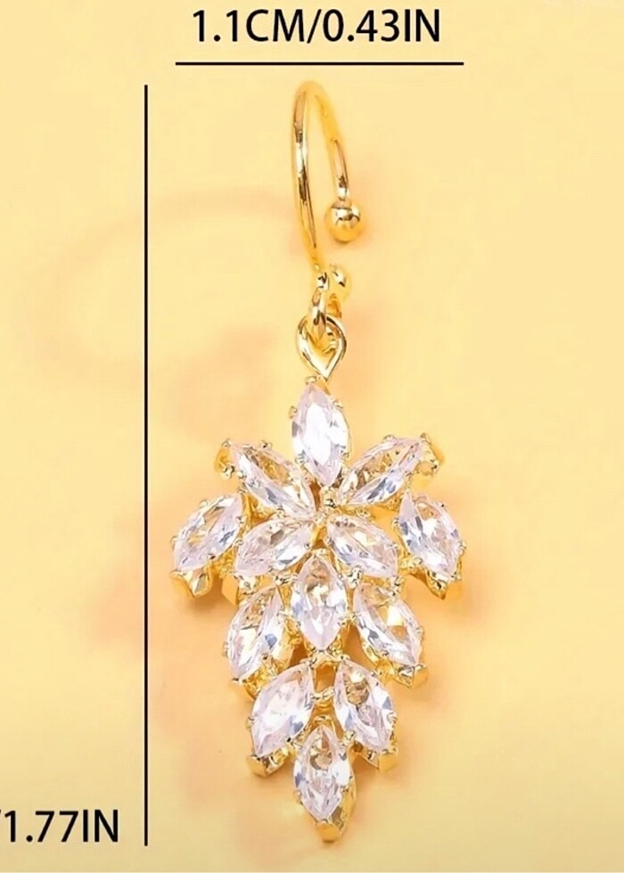 Taşlı Sarkıt Dudak Halkası - Görsel 3