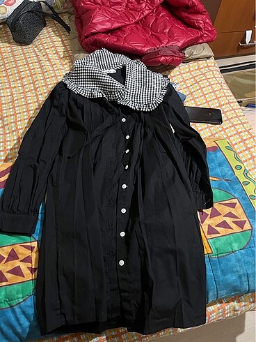 Siyah bebe yaka tunik