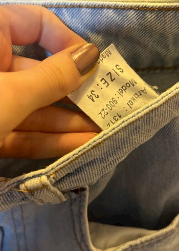 Kadın Gri Denim Mini Şort - Görsel 2