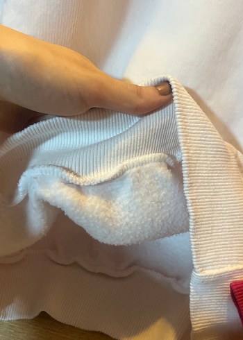 Beyaz ve Pembe Renkli Kadın Sweatshirt - Görsel 5