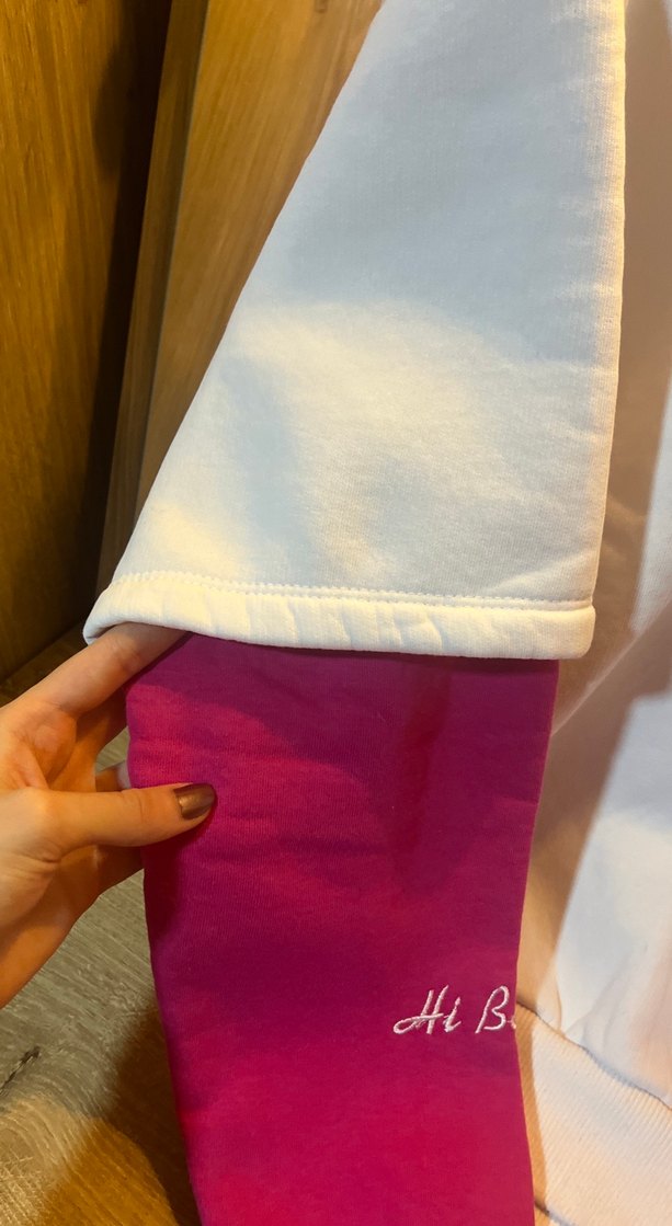 Beyaz ve Pembe Renkli Kadın Sweatshirt - Görsel 3