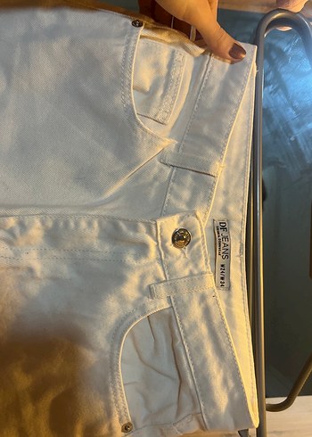 Beyaz Kadın Kot Pantolon - Görsel 5