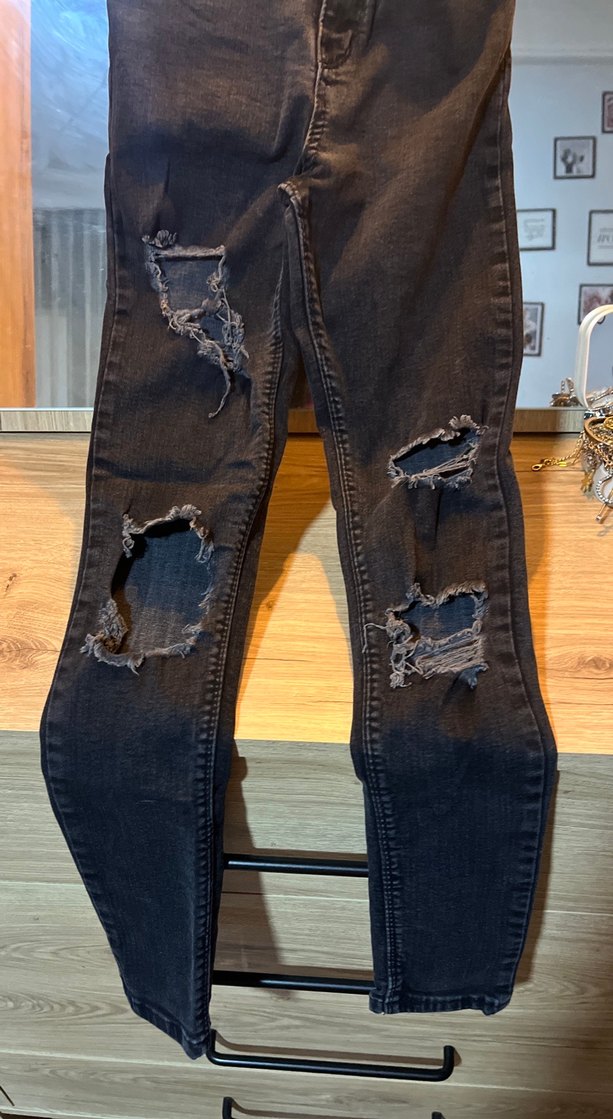 Toparlayıcı Yüksek Bel Kot Pantolon - Görsel 4