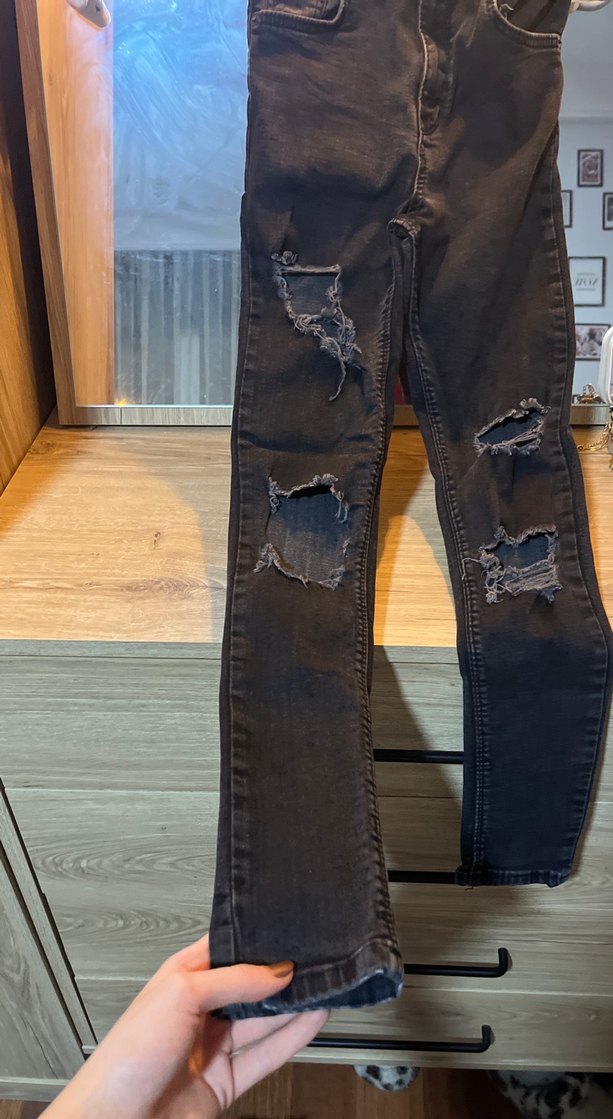 Toparlayıcı Yüksek Bel Kot Pantolon - Görsel 5