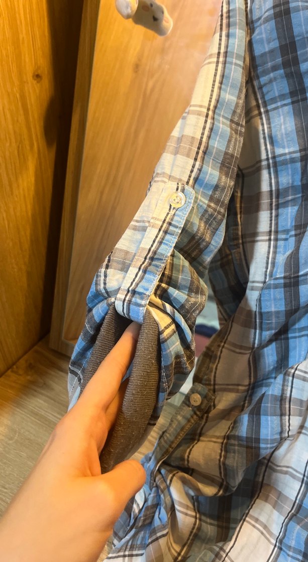 Kadın Gri Mavi Ekose Vintage Gömlek - Görsel 2