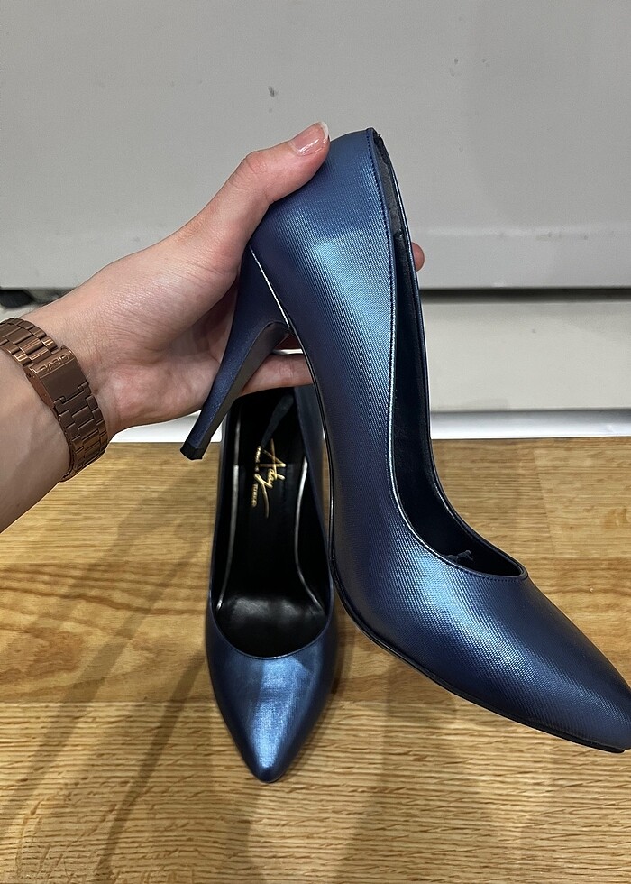 Lacivert Topuklu Ayakkabı - Görsel 4