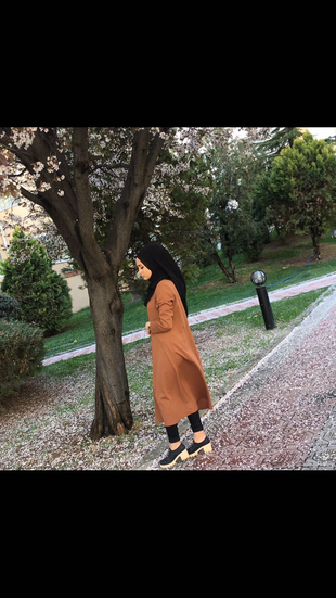 Taba rengi uzun tunik