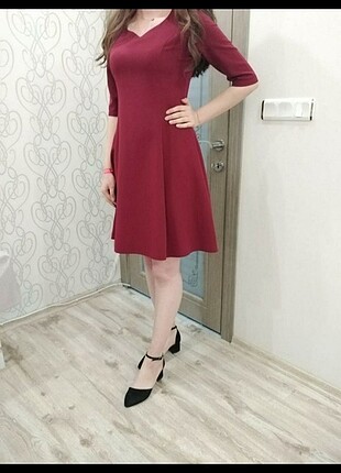 bordo elbise