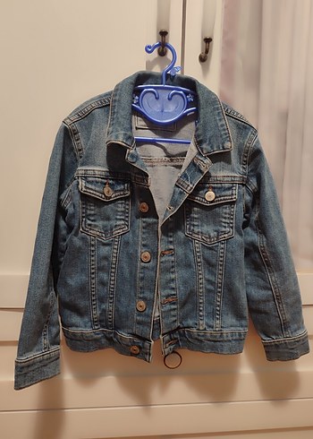 Düğmeli Mavi çocuk Denim Ceket