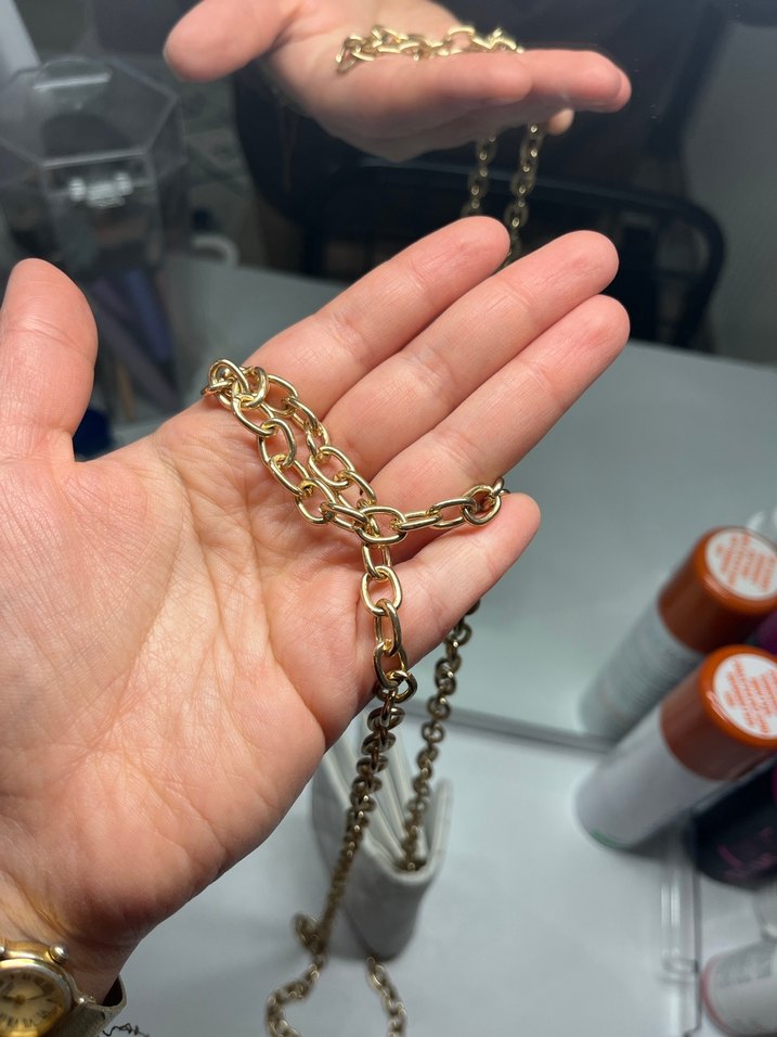 Manuka Zincir Detaylı Beyaz Deri Kadın Çanta - Görsel 4