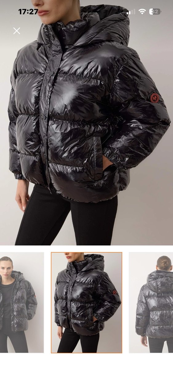 Kadın Siyah Parlak Şişme Mont - Görsel 2