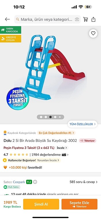 Beden Dolu kaydırak