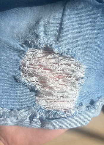 m Beden Kadın Mavi Denim Midi Tulum