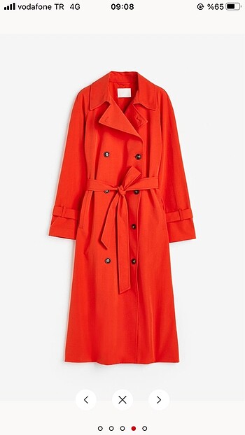 s Beden kırmızı Renk H&M ETİKETLİ TRENÇKOT