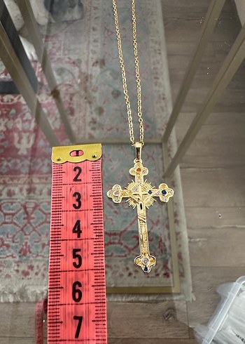 Renkli Quartz Taşlı Haç Kolye - Görsel 8