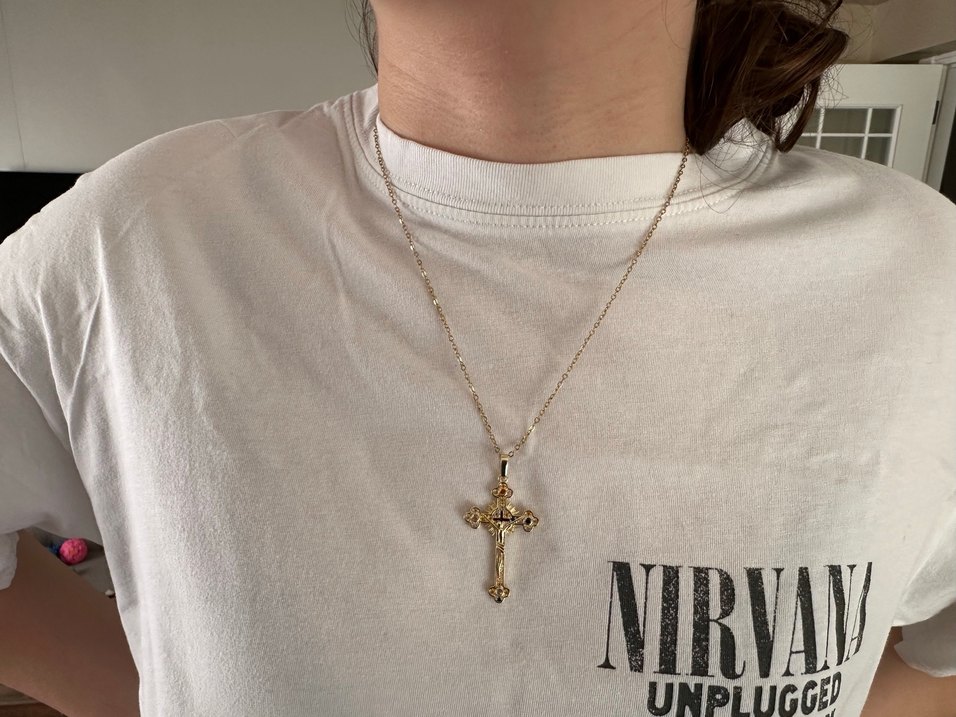 Renkli Quartz Taşlı Haç Kolye - Görsel 2