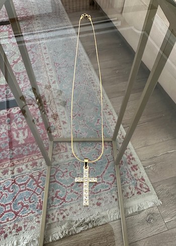 Quartz Taşlı Haç Kolye - Görsel 3