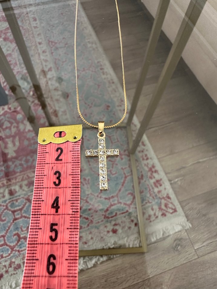 Quartz Taşlı Haç Kolye - Görsel 5