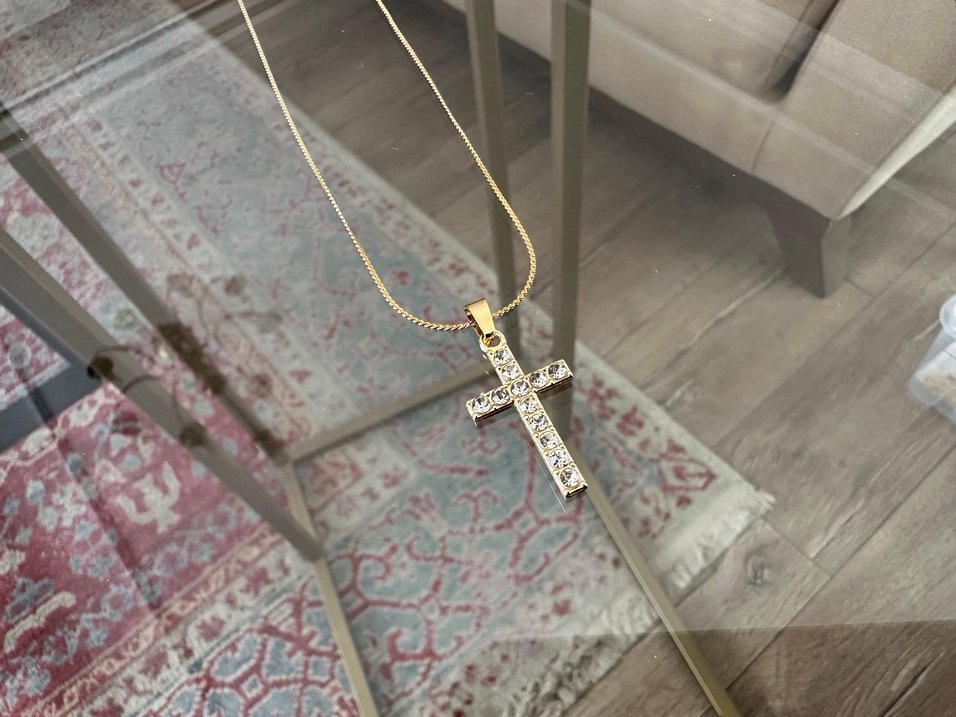 Quartz Taşlı Haç Kolye - Görsel 4