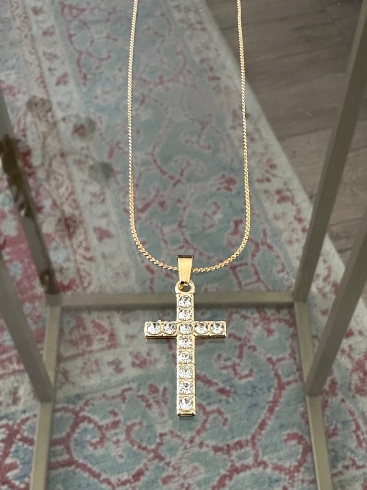 Quartz Taşlı Haç Kolye - Görsel 2