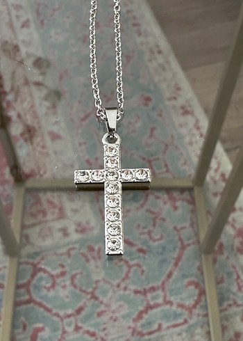 Quartz Taşlı Haç Kolye - Görsel 2