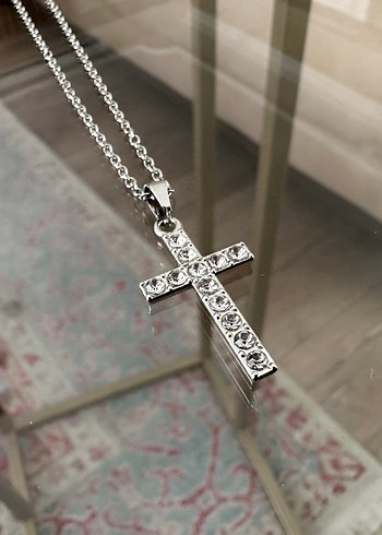 Quartz Taşlı Haç Kolye - Görsel 4