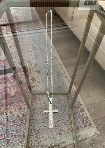 Quartz Taşlı Haç Kolye - Görsel 3