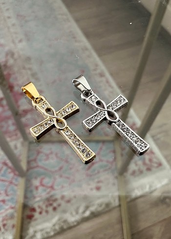 Quartz Taşlı Haç Kolye - Görsel 7