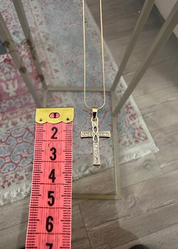 Quartz Taşlı Haç Kolye - Görsel 5