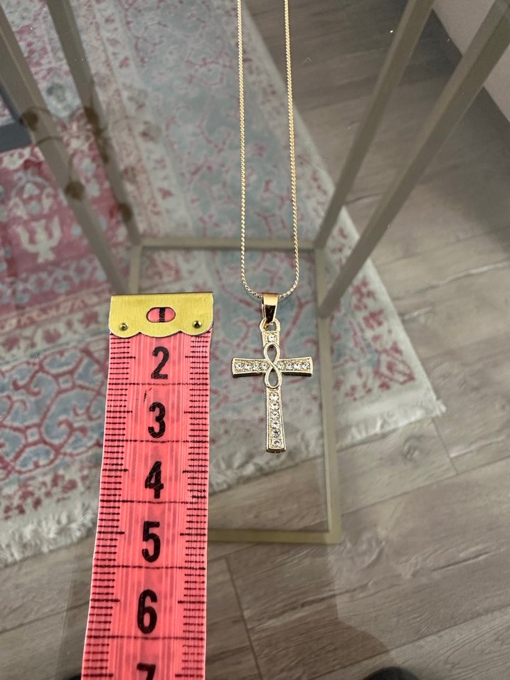 Quartz Taşlı Haç Kolye - Görsel 5