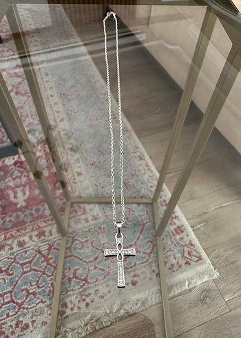 Quartz Taşlı Haç Kolye - Görsel 3