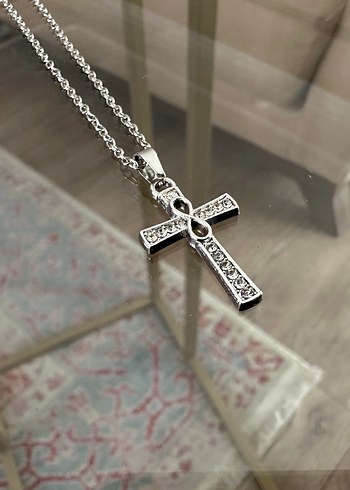 Quartz Taşlı Haç Kolye - Görsel 4