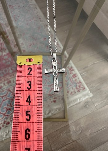 Quartz Taşlı Haç Kolye - Görsel 5