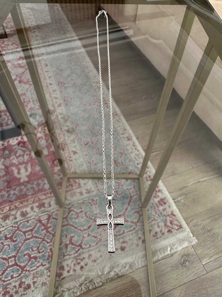 Quartz Taşlı Haç Kolye - Görsel 3