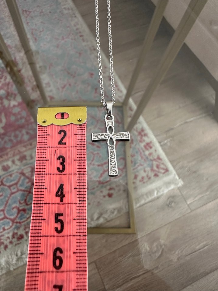 Quartz Taşlı Haç Kolye - Görsel 5