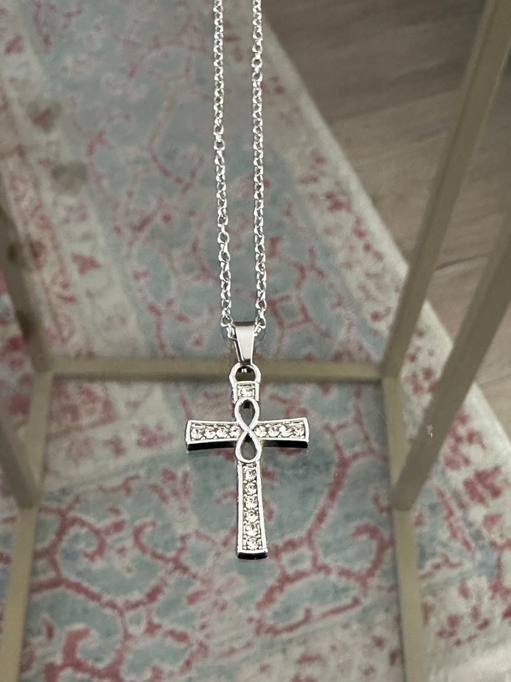 Quartz Taşlı Haç Kolye - Görsel 2