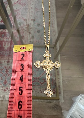 Şeffaf Quartz Taşlı Haç Kolye - Görsel 8