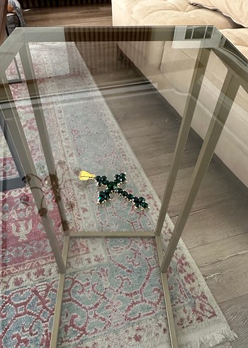 Yeşil Quartz Taşlı Haç Kolye - Görsel 2