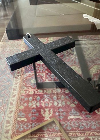 Gothik Siyah Büyük Boy Haç Kolye Ucu - Görsel 3