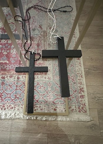 Gothik Siyah Büyük Boy Haç Kolye Ucu - Görsel 6