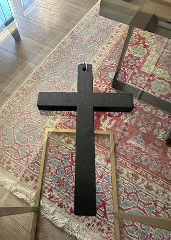 Gothik Siyah Büyük Boy Haç Kolye Ucu - Görsel 2