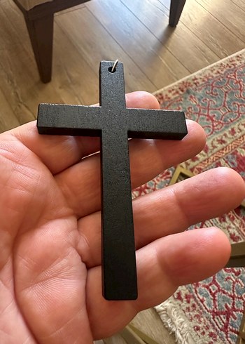 Gothik Siyah Büyük Boy Haç Kolye Ucu - Görsel 4