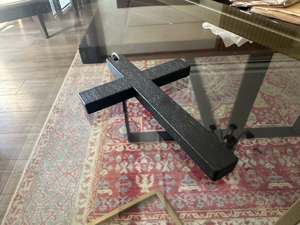 Gothik Siyah Büyük Boy Haç Kolye Ucu - Görsel 3