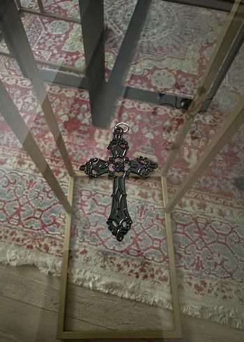 Gotik Siyah Haç Kolye Ucu - Görsel 2