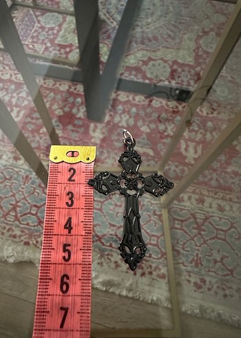 Gotik Siyah Haç Kolye Ucu - Görsel 3