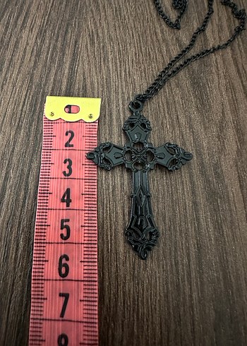 Gothik Siyah Haç Kolye - Görsel 5