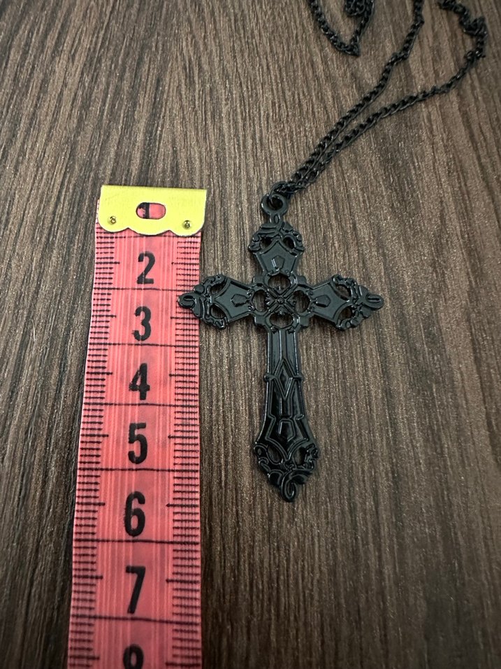 Gothik Siyah Haç Kolye - Görsel 5