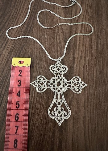 Gothik Nakış İşlemeli Haç Kolye - Görsel 5